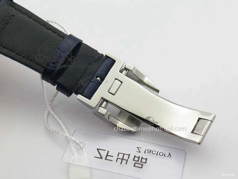 MIROTIME 0723 Pilot Chrono SS IW387809 ZF 1:1 Best Edition Silver Dial Blue Numbers On Blue Leather Strap A Lightweight 7263